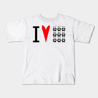 I Love Pandas Kids T-Shirt